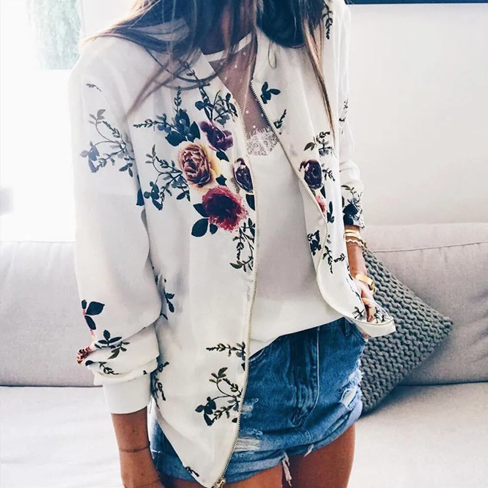 Women's Jacket Long Sleeve O Neck Floral Printed Tops Sweatshirt Spring Slim Womens Coats and Jackets Outwear Zipper Plus Size
Women's Jacket Long Sleeve O Neck Floral Printed Tops Sweatshirt Spring Slim Womens Coats and Jackets Outwear Zipper Plus Size