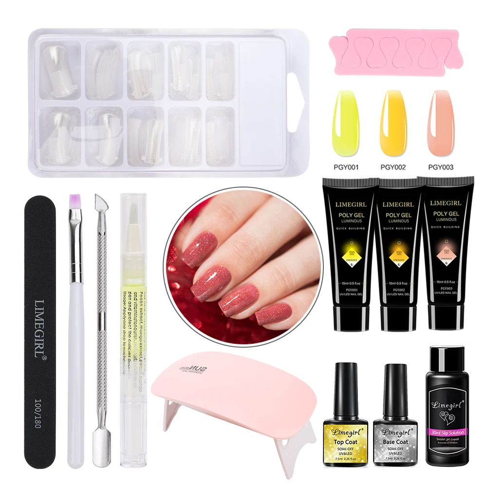 13pcs Manicure Set Nail Polish Set LED Lamp False Nail Extension Builder Polygels Set Base Top Coat Acrylic Solution KIt
13pcs Manicure Set Nail Polish Set LED Lamp False Nail Extension Builder Polygels Set Base Top Coat Acrylic Solution KIt