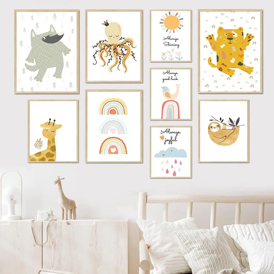 Cartoon Tiger Wolf Giraffe Rainbow Abstract Cartoon Art Canvas Painting Nordic Posters And Prints Wall Pictures Kids Room Decor
Cartoon Tiger Wolf Giraffe Rainbow Abstract Cartoon Art Canvas Painting Nordic Posters And Prints Wall Pictures Kids Room Decor