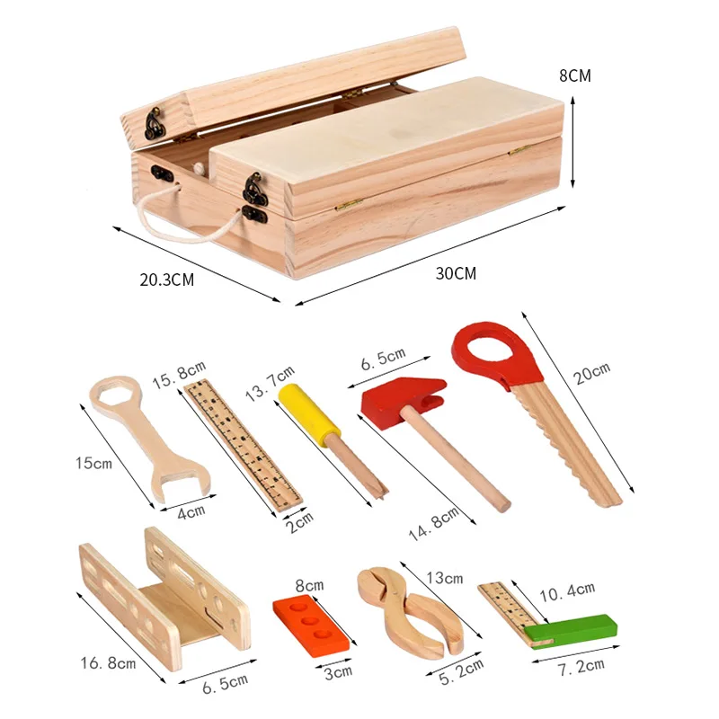 Montessori Toys Kid Wooden Tool Box Pretend Play Set Educational Nut Disassembly Screw Assembly Simulation Repair Carpenter Tool
Montessori Toys Kid Wooden Tool Box Pretend Play Set Educational Nut Disassembly Screw Assembly Simulation Repair Carpenter Tool