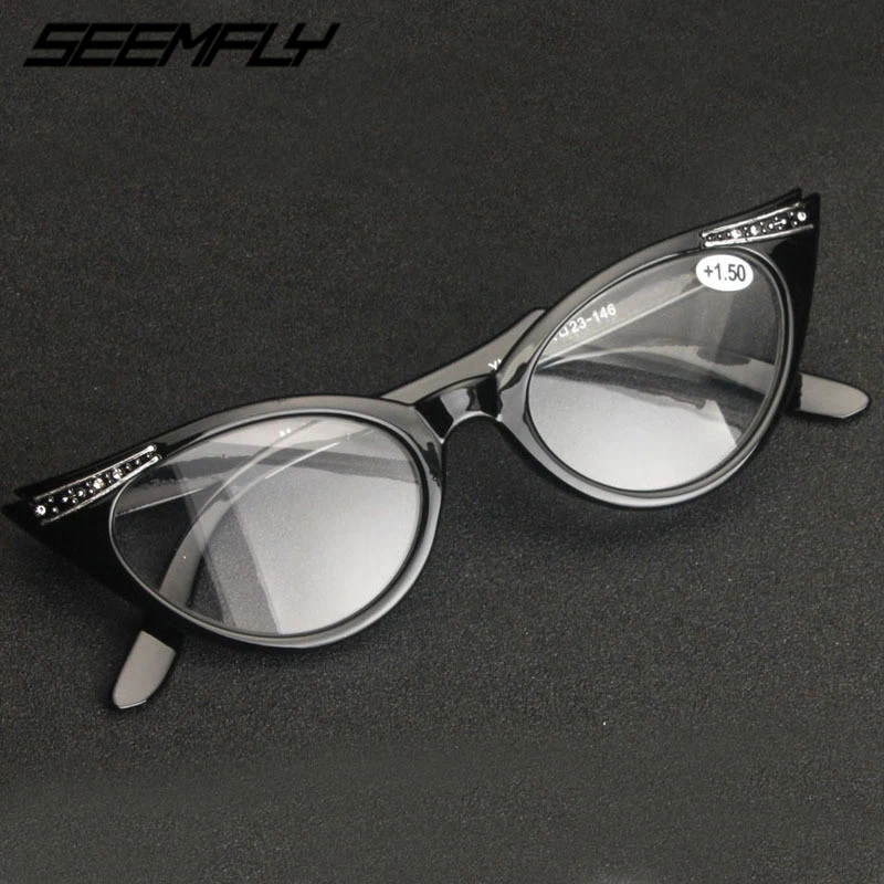 

Seemfly Cat Eye Reading Glasses Women Lightweight Presbyopic Eyeglasses Hyperopia Eyewear Spectacle Female Goggle +1.0 To +3.5