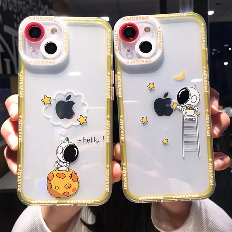 For iPhone 13 Pro Max Cases Cartoon Astronaut Clear Phone Case For iPhone 11 12 Pro Max XS Max XR X 8 7 Plus Soft Bumper Cover
For iPhone 13 Pro Max Cases Cartoon Astronaut Clear Phone Case For iPhone 11 12 Pro Max XS Max XR X 8 7 Plus Soft Bumper Cover