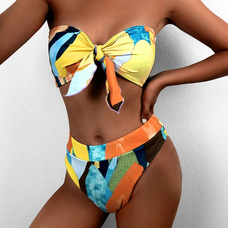 New Bikini Swimwear Split Type Boob Tube Top High Waist Swimsuit Women Large Size Swimsuit Two Pieces Set Bathing Suit /40
New Bikini Swimwear Split Type Boob Tube Top High Waist Swimsuit Women Large Size Swimsuit Two Pieces Set Bathing Suit /40