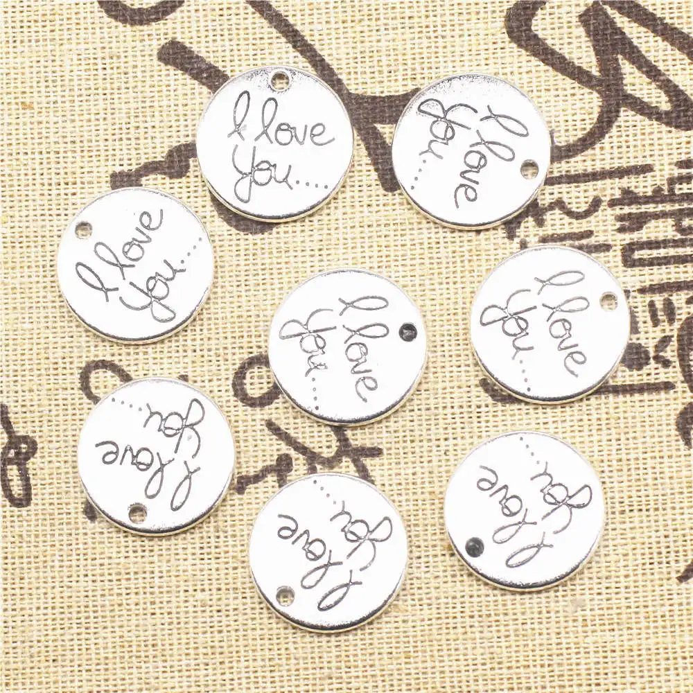 I Love You Round Plate Charms Supplies For Jewelry Making Kit Antique Silver Color 6pcs 20x20mm
I Love You Round Plate Charms Supplies For Jewelry Making Kit Antique Silver Color 6pcs 20x20mm