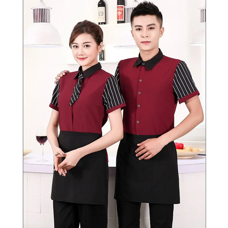 Уютная летняя рубашка для официанта с коротким рукавом, униформа для официанта в кафе, Западная обеденная униформа для мужчин и женщин
Уютная летняя рубашка для официанта с коротким рукавом, униформа для официанта в кафе, Западная обеденная униформа для мужчин и женщин