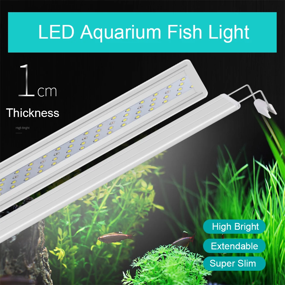 Super Slim LEDs Aquarium Lighting Aquatic Plant Light 20 70CM Extensible Waterproof Clip on Lamp For Fish Tank|fish tank lights led|fish aquarium