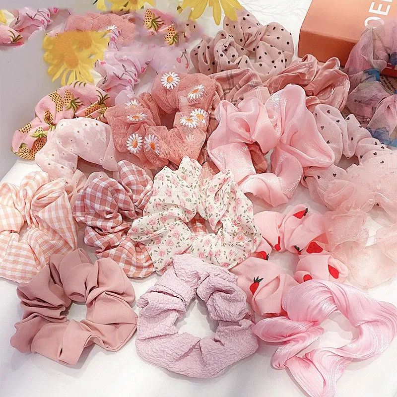 2020 Women Sweet Pink Series Scrunchies Ponytail Holder Floral Printed Stripe Dot Gum Elastic Rubber Band Girls Hair Accessories
2020 Women Sweet Pink Series Scrunchies Ponytail Holder Floral Printed Stripe Dot Gum Elastic Rubber Band Girls Hair Accessories