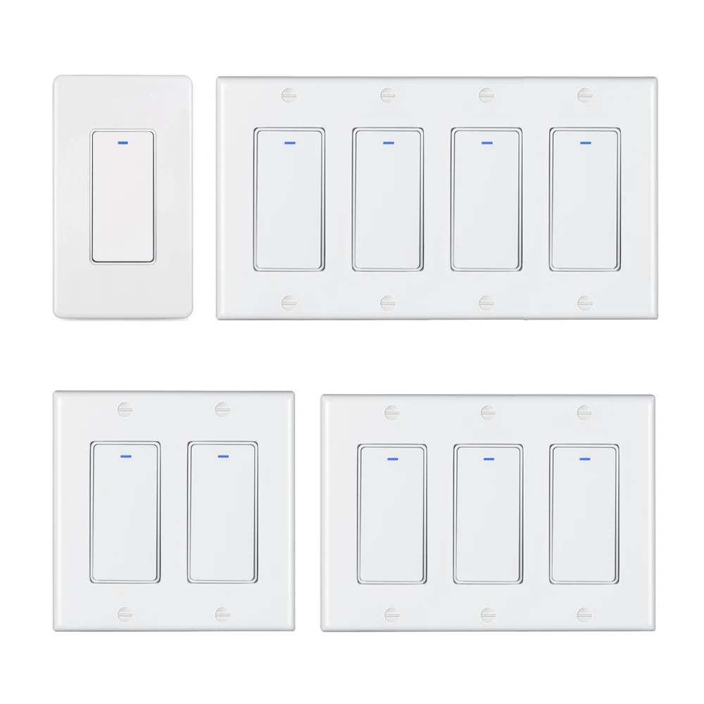 WiFi Smart Light Switch 1 2 3 4 Gang No Screw Pane Tuya App Voice Wireless Remote Control In-Wall Switch Timer for Lights
WiFi Smart Light Switch 1 2 3 4 Gang No Screw Pane Tuya App Voice Wireless Remote Control In-Wall Switch Timer for Lights