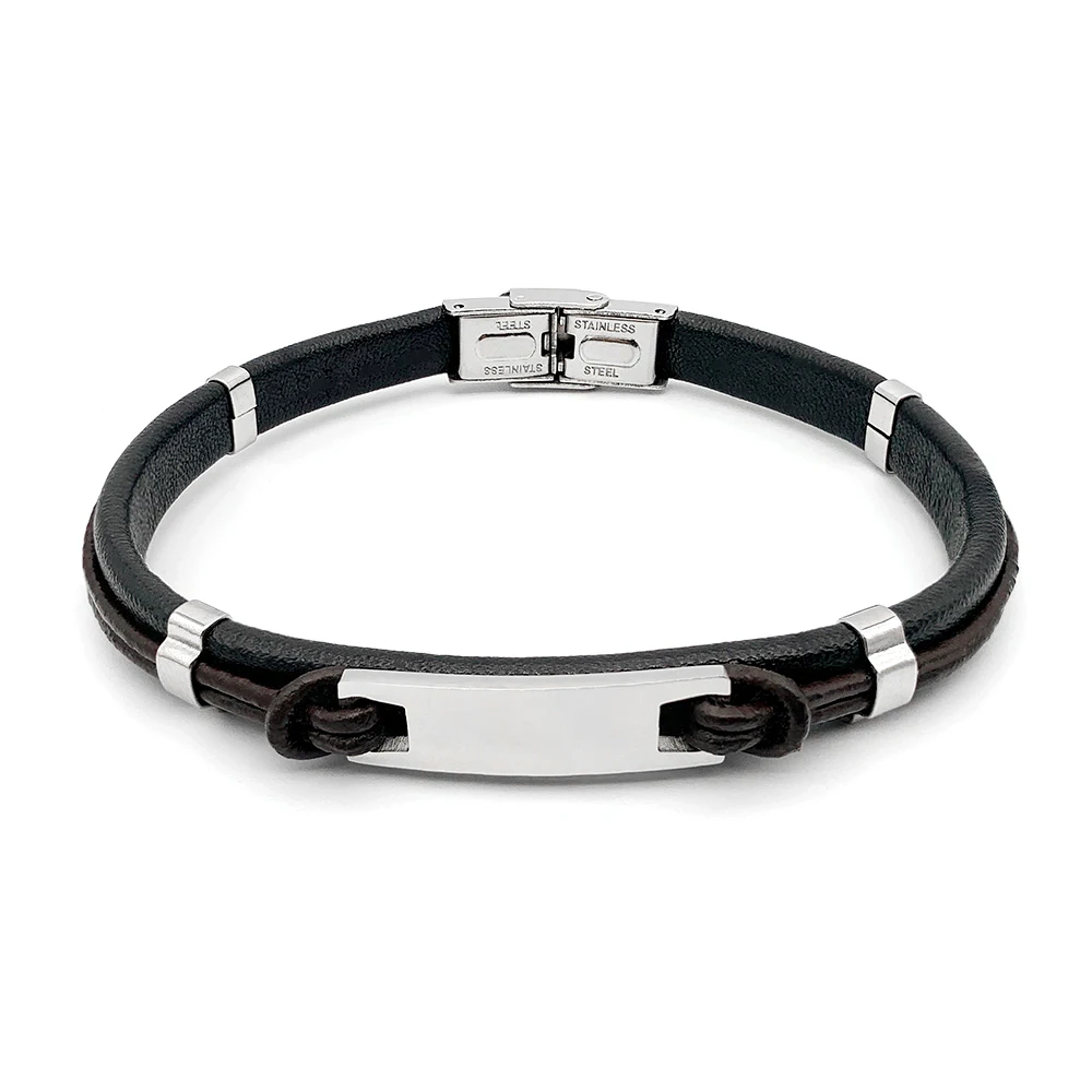 Men Leather Bracelet Black Scalable Chain Long Card Stainless Steel Accessories Simplicity Men's Charm Jewelry
Men Leather Bracelet Black Scalable Chain Long Card Stainless Steel Accessories Simplicity Men's Charm Jewelry