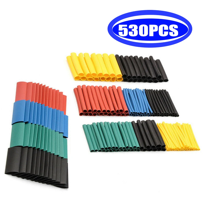 127/140/164/328/530Pcs Assorted Polyolefin Heat Shrink Tubing Tube Cable Sleeves Wrap Wire Set 8 Size Multicolor/Black
127/140/164/328/530Pcs Assorted Polyolefin Heat Shrink Tubing Tube Cable Sleeves Wrap Wire Set 8 Size Multicolor/Black