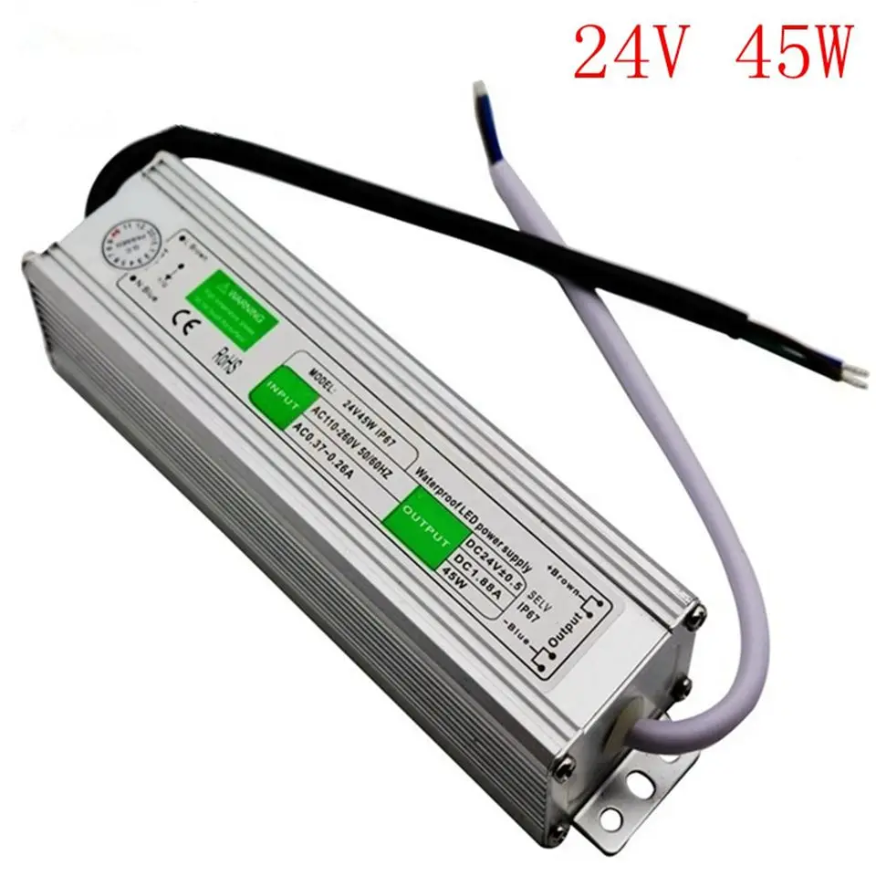 IP67LED Driver Ac dc 12V/24V 10W 15W 20W 25W 30W 36W 45W 50W 60W 80W 100W 120W 150W Power Supply for LED Waterproof strip Light
IP67LED Driver Ac dc 12V/24V 10W 15W 20W 25W 30W 36W 45W 50W 60W 80W 100W 120W 150W Power Supply for LED Waterproof strip Light