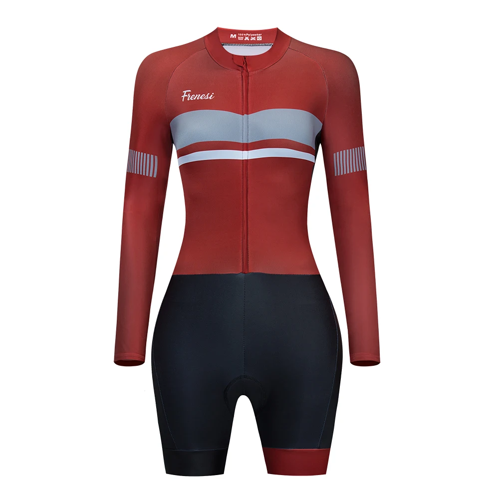 2021 Frenesi Women Long Sleeve Triathlon Cycling Wear Outdoor Sports Jumpsuit With Belt Pocket Maillotmacaquinho Gel Skinsuits
2021 Frenesi Women Long Sleeve Triathlon Cycling Wear Outdoor Sports Jumpsuit With Belt Pocket Maillotmacaquinho Gel Skinsuits