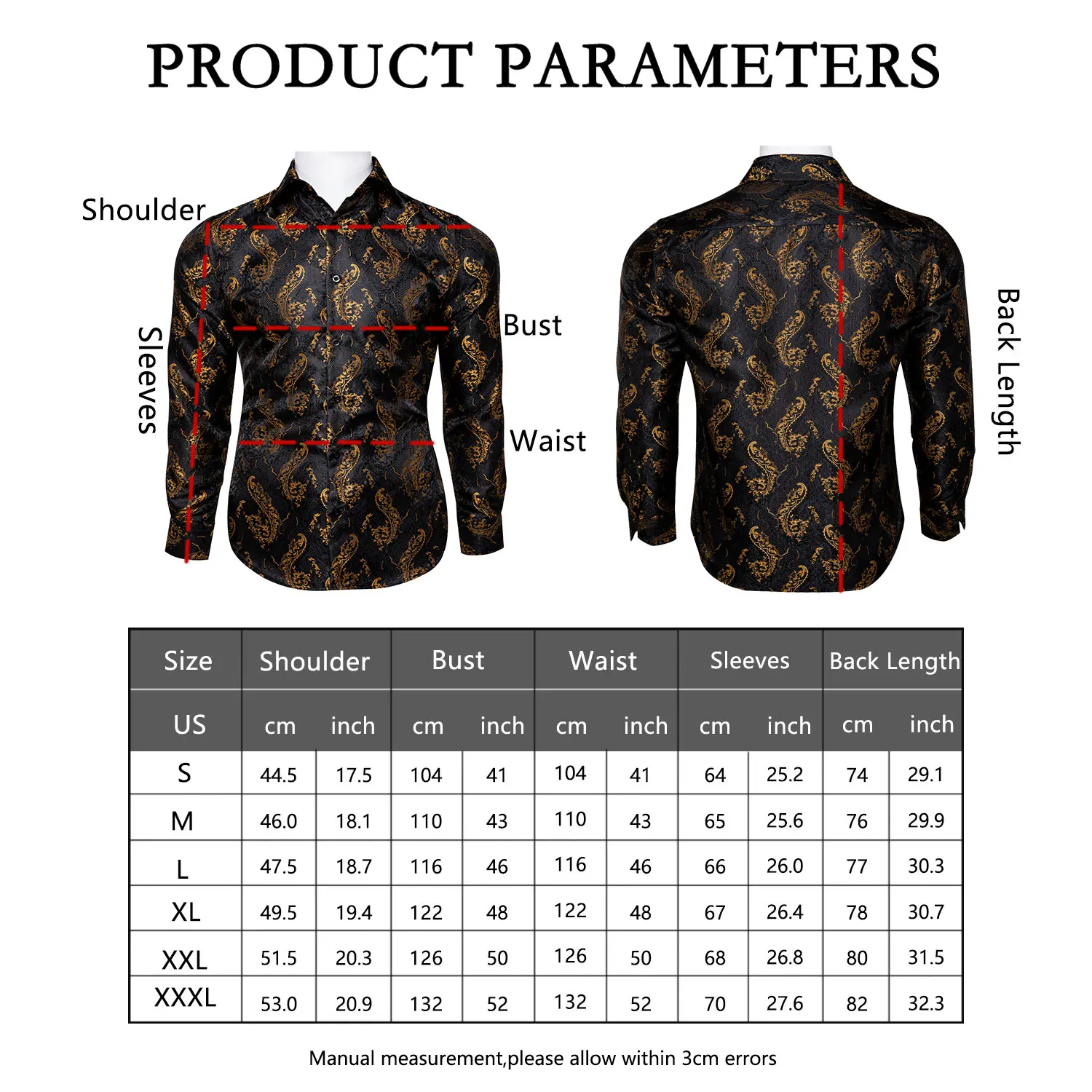 Men's Business Dress Shirts Black Long Sleeve Formal Button-Down Collar Shirt Slim Fit Spring&Autumn Men's Casual Shirt DiBanGu
Men's Business Dress Shirts Black Long Sleeve Formal Button-Down Collar Shirt Slim Fit Spring&Autumn Men's Casual Shirt DiBanGu