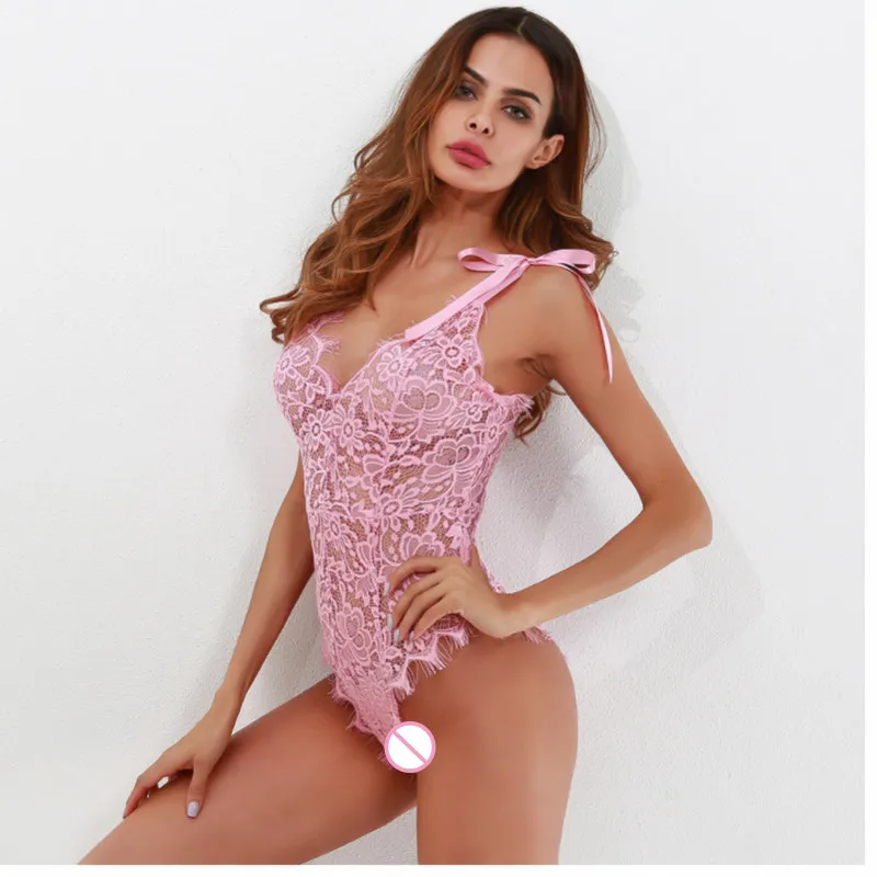 

Sexy Lingerie Women Suspenders Backless Eyelash Lace Bodysuit Transparent Erotic Underwear Ladies Catsuit Spandex Leotard Sex