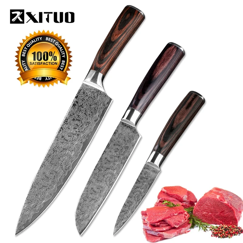 XITUO High Grade 8"5"3.5" Knife 3PCS Pakka Wood Beauty Pattern Japanese Chef Cleaver Paring Knives Cooking Tool Best Family Gift
XITUO High Grade 8"5"3.5" Knife 3PCS Pakka Wood Beauty Pattern Japanese Chef Cleaver Paring Knives Cooking Tool Best Family Gift