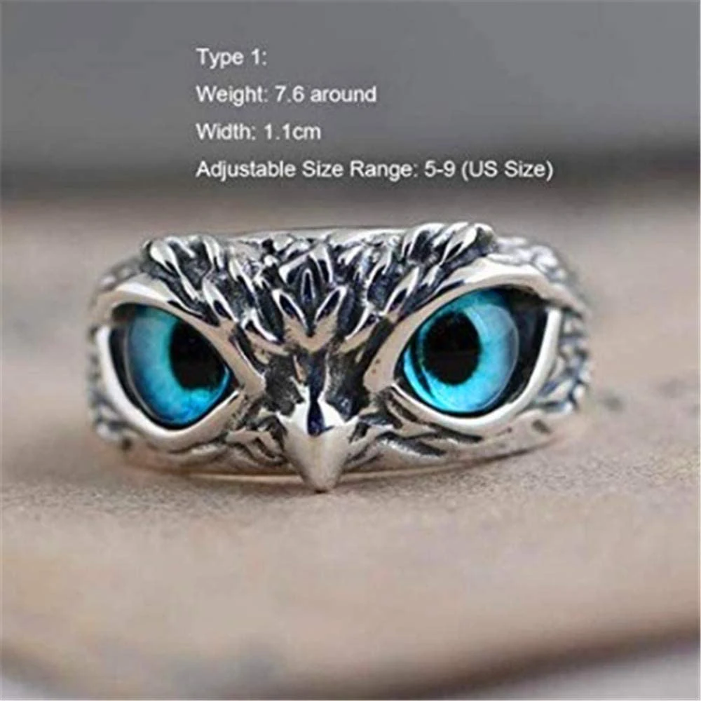 1 шт., кольцо в виде совы из серебра 925 пробы 
1 шт., кольцо в виде совы из серебра 925 пробы