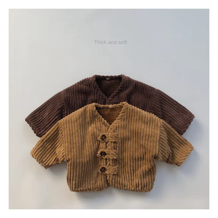 Winter New Kids Coats Korean Solid Plus Velvet Warm Jackets for Boys Girls Baby Children's Button Thicken Corduroy Jackets
Winter New Kids Coats Korean Solid Plus Velvet Warm Jackets for Boys Girls Baby Children's Button Thicken Corduroy Jackets