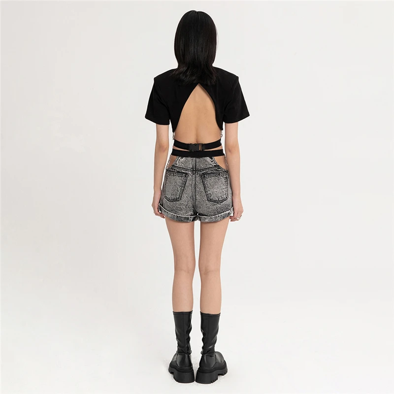 Summer new style cotton stand-upcollar short-sleeved T-shirt women's letter embroidered elasticband hollowfashion style crop top
Summer new style cotton stand-upcollar short-sleeved T-shirt women's letter embroidered elasticband hollowfashion style crop top