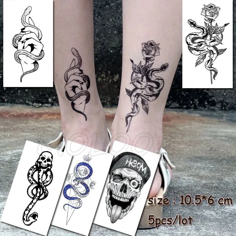 Temporary Tattoo Sticker snake skull flower waterproof fake Tatto Water Tatoo for girl woman kid man small size sell in lots
Temporary Tattoo Sticker snake skull flower waterproof fake Tatto Water Tatoo for girl woman kid man small size sell in lots