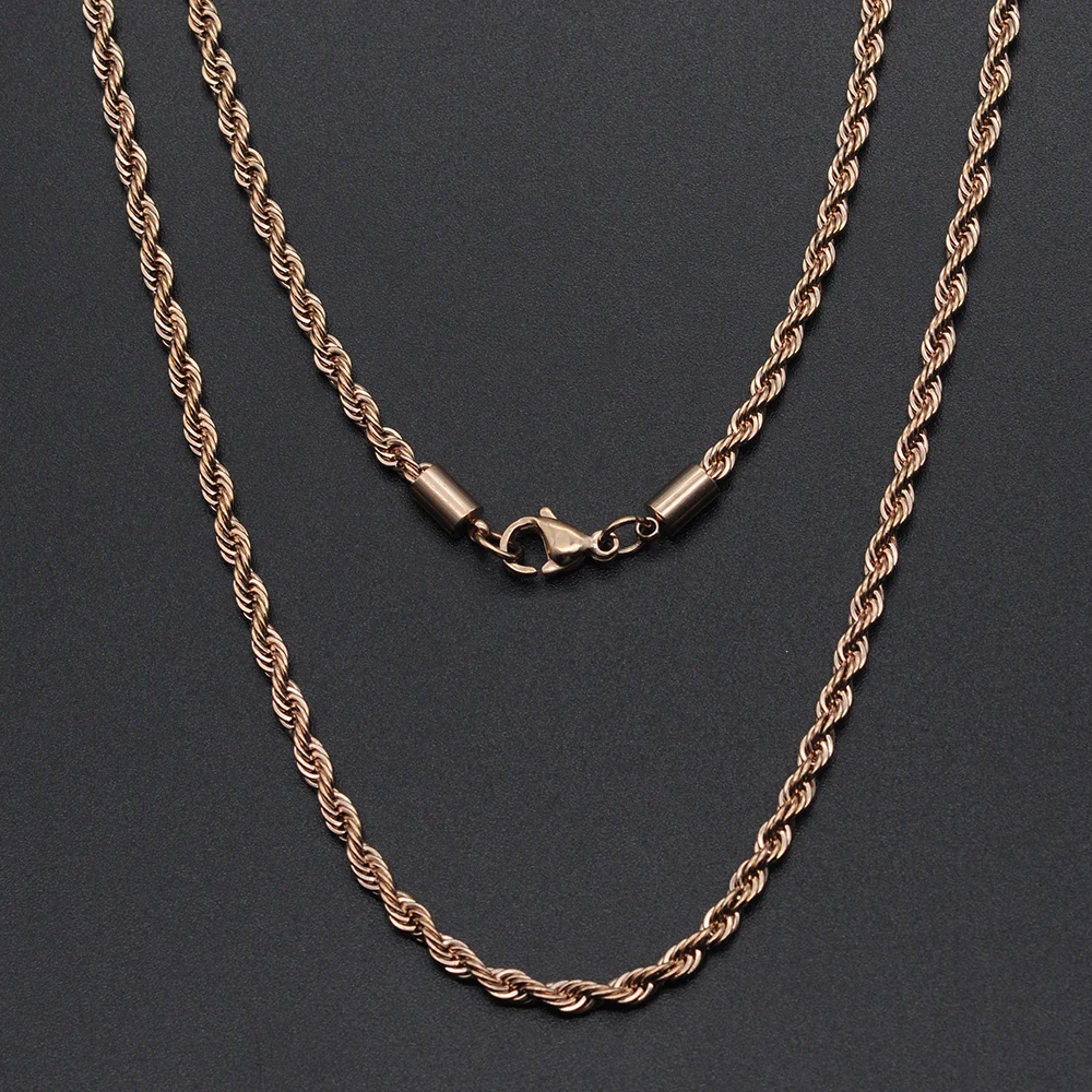 Never Fade 3mm 100% 316L Stainless Steel Hip Hop Cuban Rope Chain Necklace 7BEADS Women Men Rapper Jewelry Basic Chains
Never Fade 3mm 100% 316L Stainless Steel Hip Hop Cuban Rope Chain Necklace 7BEADS Women Men Rapper Jewelry Basic Chains