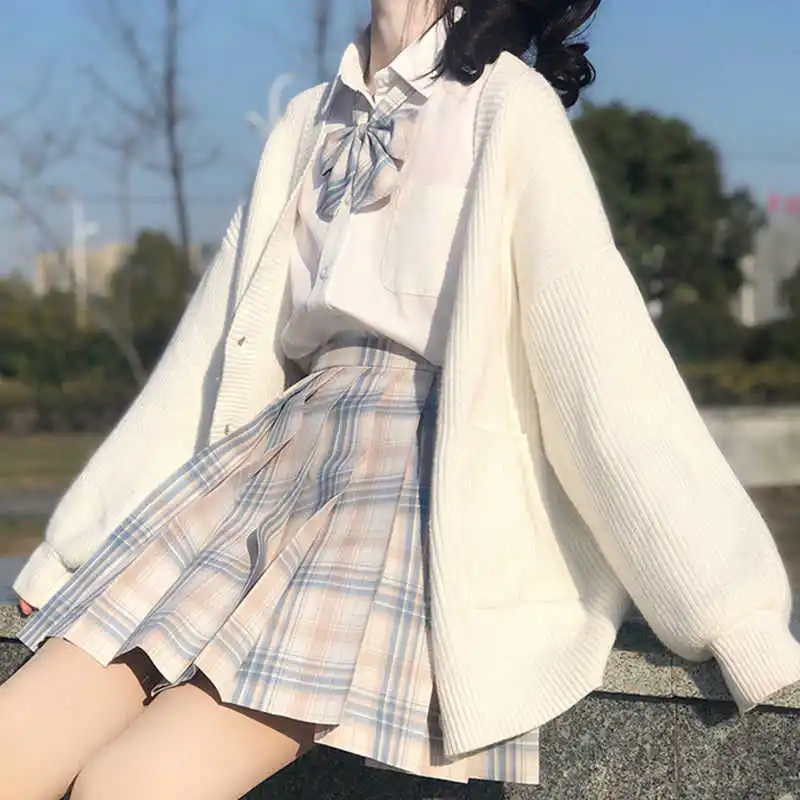 Deeptown Autumn Women Shirts Kawaii White Jk Fashion Blouse Women Long Sleeve Basic Button Up Shirt Loose Casual Tops 
Deeptown Autumn Women Shirts Kawaii White Jk Fashion Blouse Women Long Sleeve Basic Button Up Shirt Loose Casual Tops