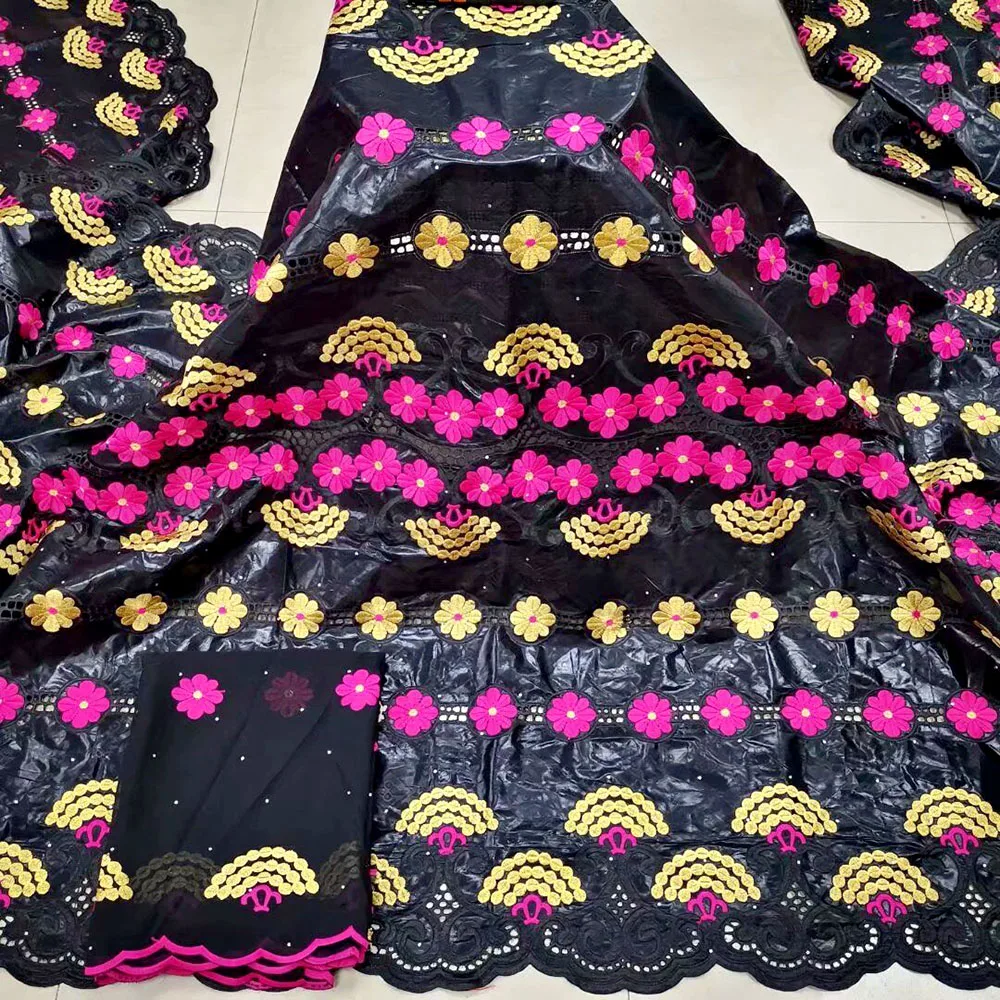New Arrived Bazin RIche Lace Fabric With African Net Lace Fabric 5+2 yards Black +Fucshia For Party Dress
New Arrived Bazin RIche Lace Fabric With African Net Lace Fabric 5+2 yards Black +Fucshia For Party Dress