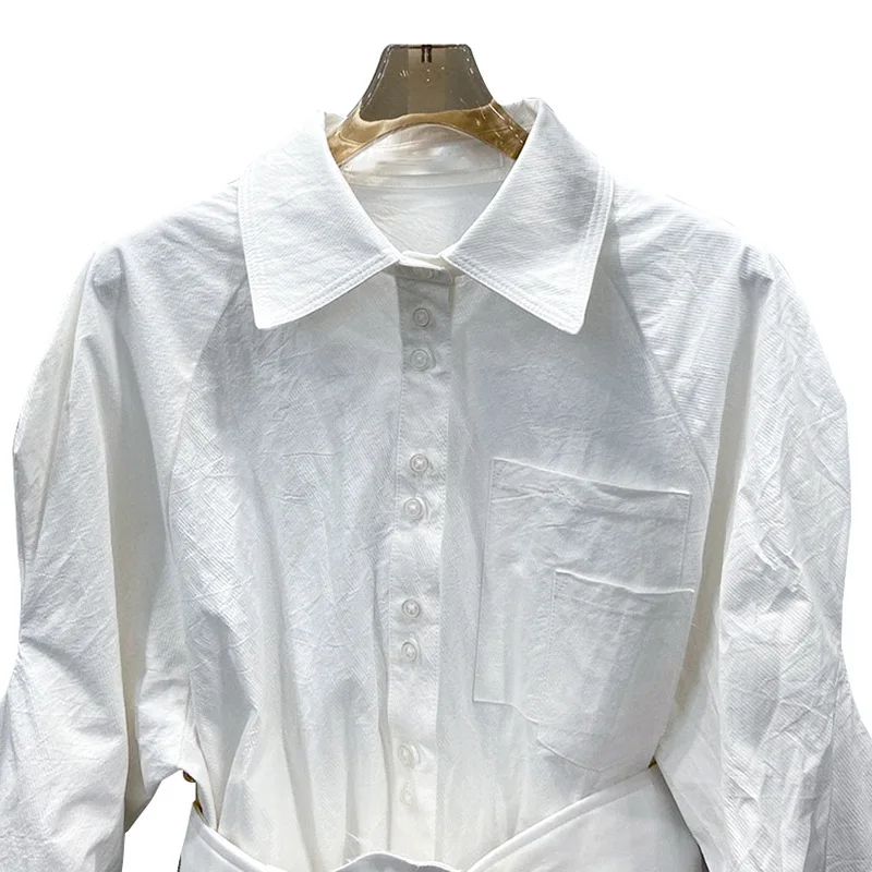 SuperAen 2021 Summer New Solid Loose Turn Down Collar Belt Waist Short-sleeved Shirt Women Tops
SuperAen 2021 Summer New Solid Loose Turn Down Collar Belt Waist Short-sleeved Shirt Women Tops