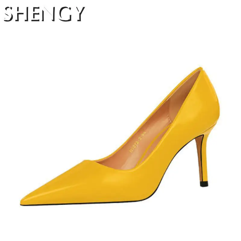 Autumn New Women's Shoes Shallow Pointed Toe Solid Color Glossy Ladies High Heels Slip-On Thin Sexy Mature Office Female Pumps
Autumn New Women's Shoes Shallow Pointed Toe Solid Color Glossy Ladies High Heels Slip-On Thin Sexy Mature Office Female Pumps