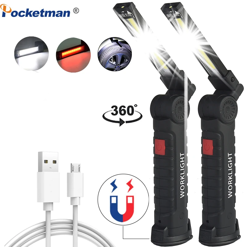 

8000LM водонепроницаемый рабочий светильник USB COB светодиодный вспышка светильник Магнитный 5 режимов ультра яркий фонарь лампа для кемпинга и...