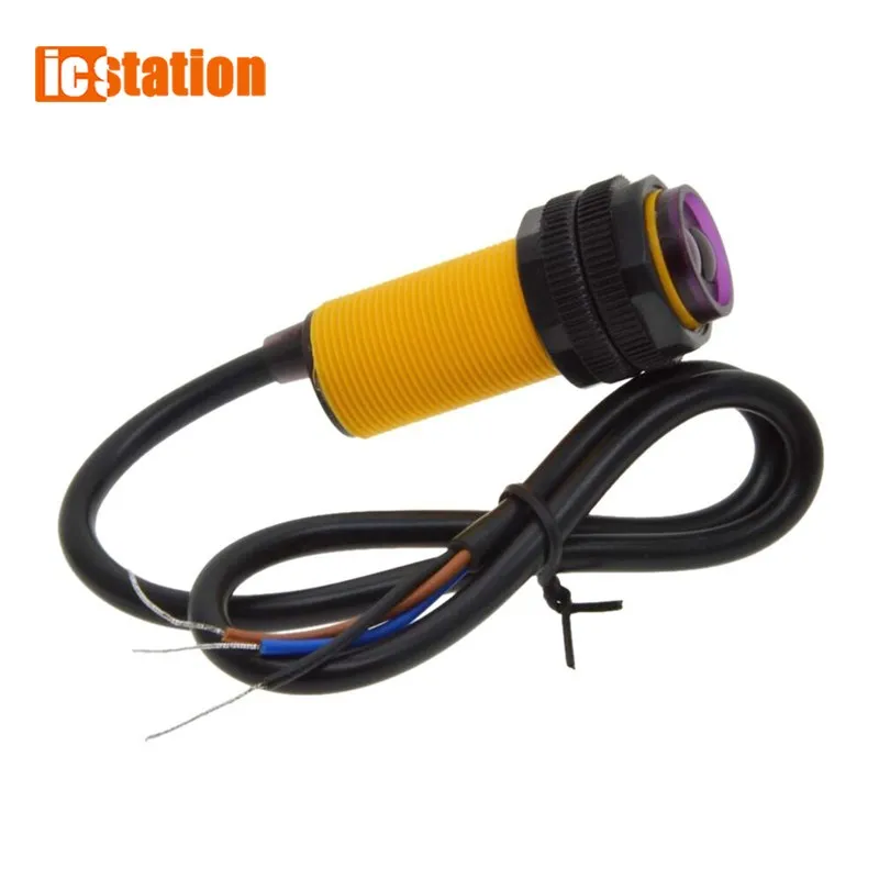 

Smart Car Robot E18-D80NK Infrared Obstacle Avoidance Photoelectric Sensor Proximity Switch 3-80cm Detection Range Adjust