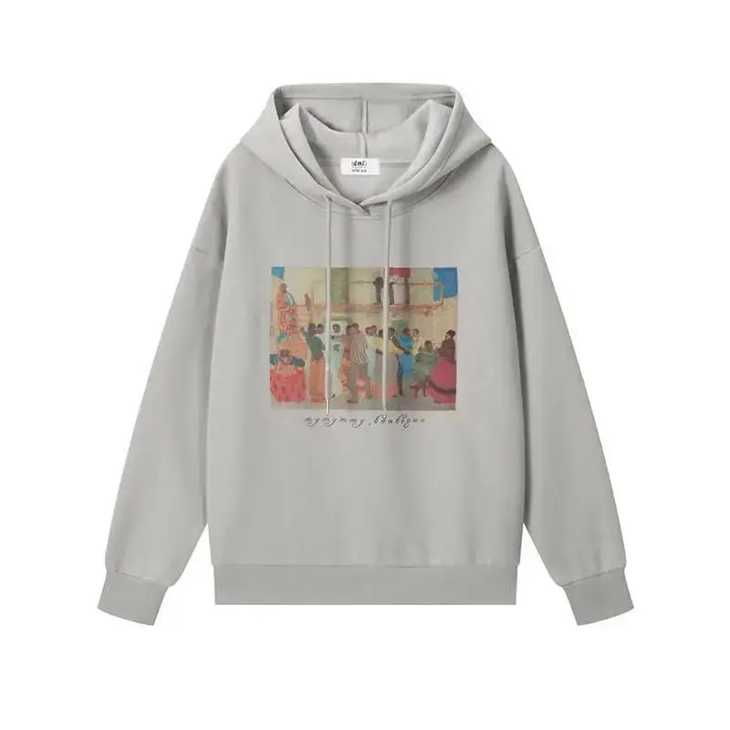 Gray Vintage Cartoon Print Thin Oversized Hoodies Women Pullover Casual Long Sleeve England Sweatshirt Fashion Tops Spring 2021
Gray Vintage Cartoon Print Thin Oversized Hoodies Women Pullover Casual Long Sleeve England Sweatshirt Fashion Tops Spring 2021