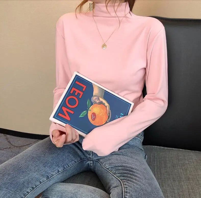 High-Necked Women's Bottoming Shirt Solid Color Tight-Fitting Top 2021 Autumn And Winter New Long-Sleeved Ladies T-Shirt
High-Necked Women's Bottoming Shirt Solid Color Tight-Fitting Top 2021 Autumn And Winter New Long-Sleeved Ladies T-Shirt