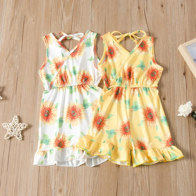 Summer Baby Girl Romper Baby Sun Flower Full Print Hanging Neck Jumpsuit Girls Jumpsuit Baby Clothes for Girls 1-6Y
Summer Baby Girl Romper Baby Sun Flower Full Print Hanging Neck Jumpsuit Girls Jumpsuit Baby Clothes for Girls 1-6Y