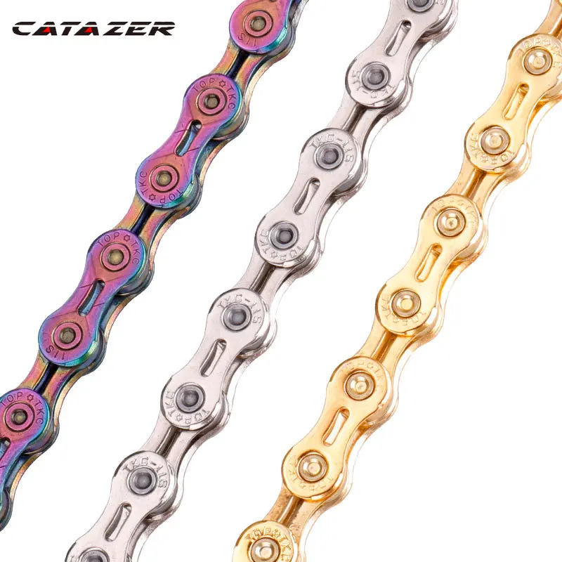 Catazer Bicycle Chain 9/10/11 Speed with Connector Master Links Hollow Mtb Bike Chain Gold Radiant Optional Plier
Catazer Bicycle Chain 9/10/11 Speed with Connector Master Links Hollow Mtb Bike Chain Gold Radiant Optional Plier