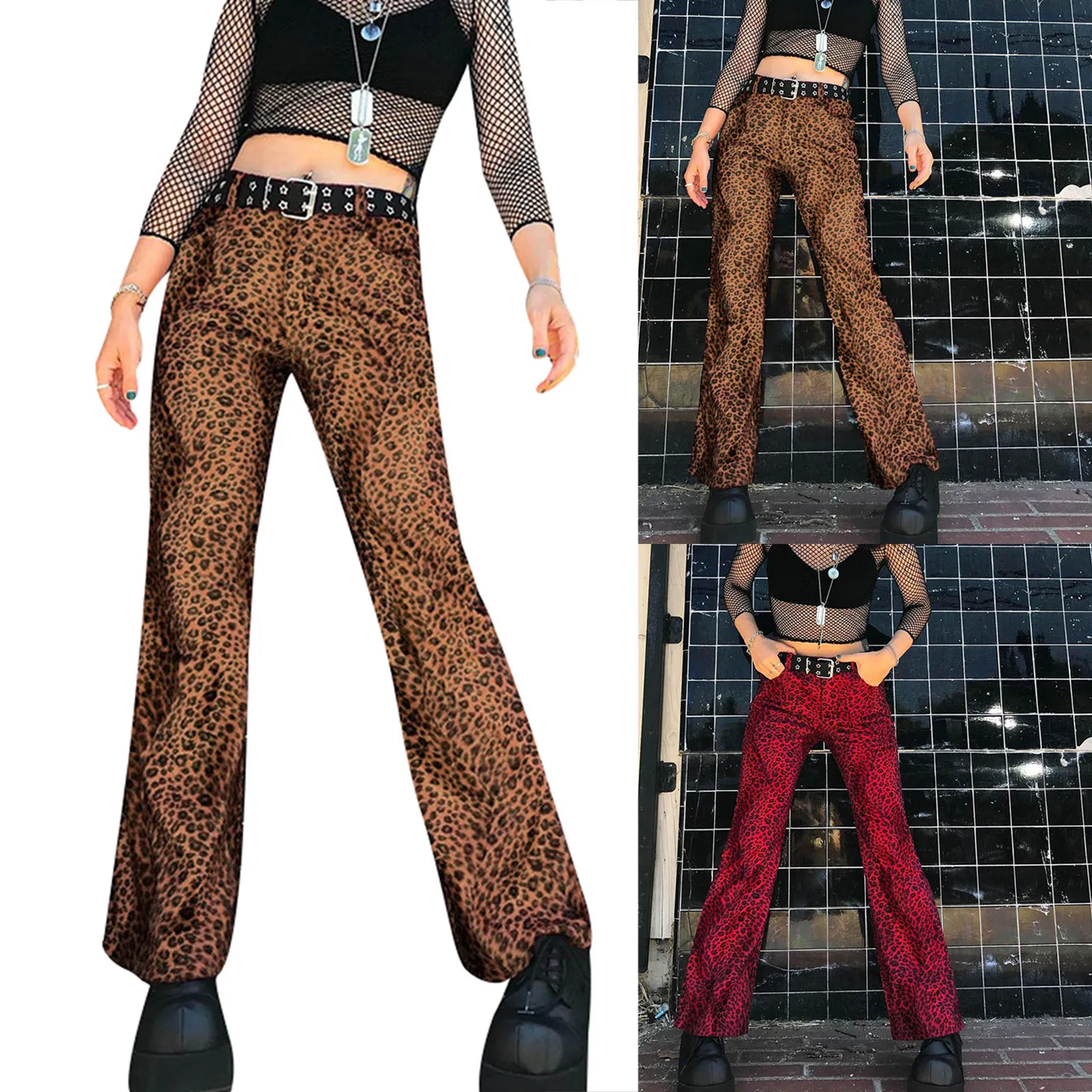 Womens Casual Straight Trousers with Pockets Personality Leopard High-waist Slim Fit Pants
Womens Casual Straight Trousers with Pockets Personality Leopard High-waist Slim Fit Pants