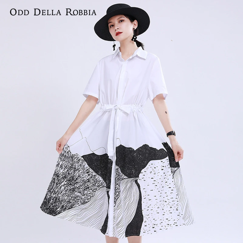 OddDellaRobbia Summer 2021 Women Japanese Design Sense Abstract Printing Mid-Length Shirt Loose Short-Sleeved Lace-Up Dress 1360
OddDellaRobbia Summer 2021 Women Japanese Design Sense Abstract Printing Mid-Length Shirt Loose Short-Sleeved Lace-Up Dress 1360