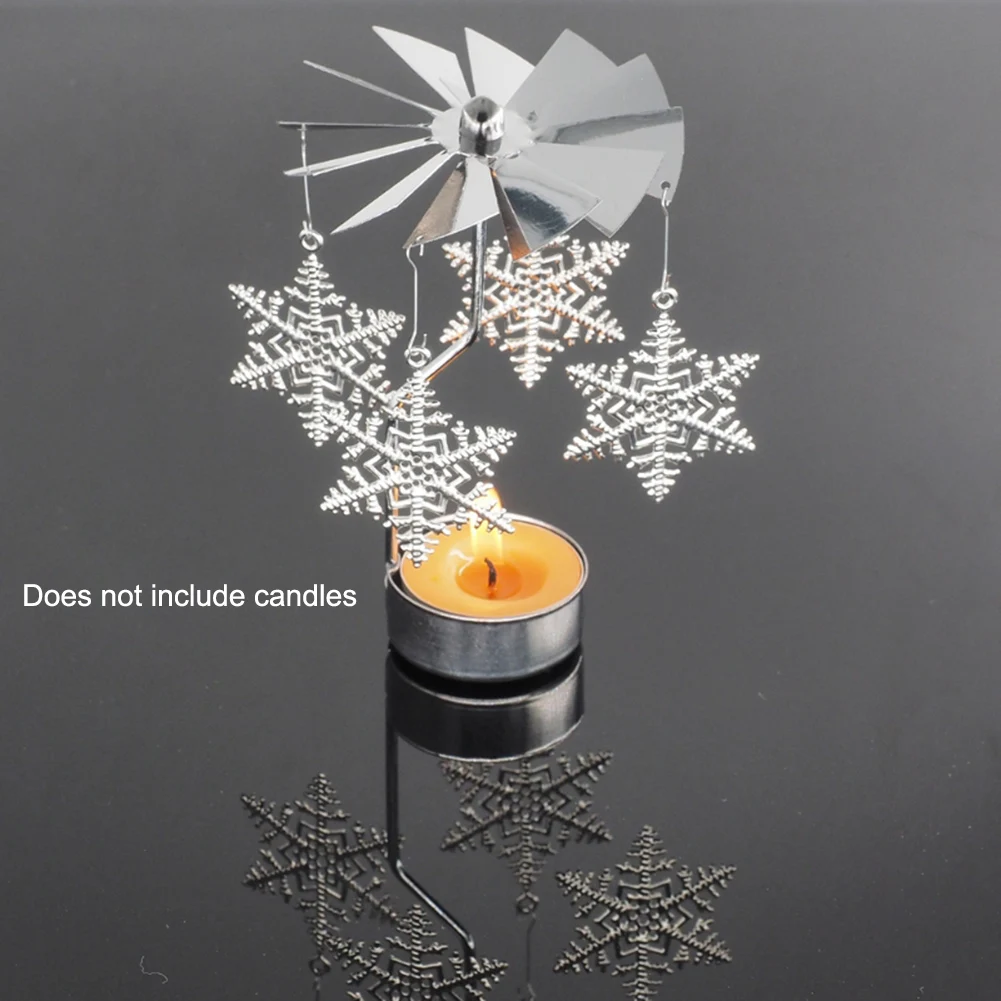

Tale Rotary Spinning Tealight Candle Metal Tea Light Holder Carousel Romantic Rotation Candlestick Home Decor Art Gift