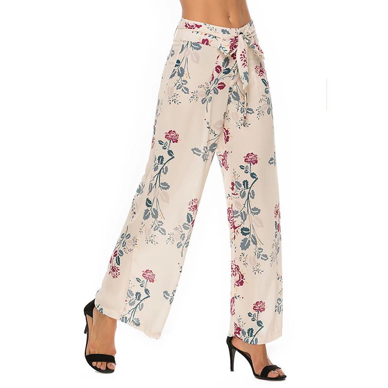 Sexy Beach Sports Pants Fashion High Waist Pants Floral Printed Lace Wash Wide Leg Pants Chiffon Beach Women's Pants
Sexy Beach Sports Pants Fashion High Waist Pants Floral Printed Lace Wash Wide Leg Pants Chiffon Beach Women's Pants