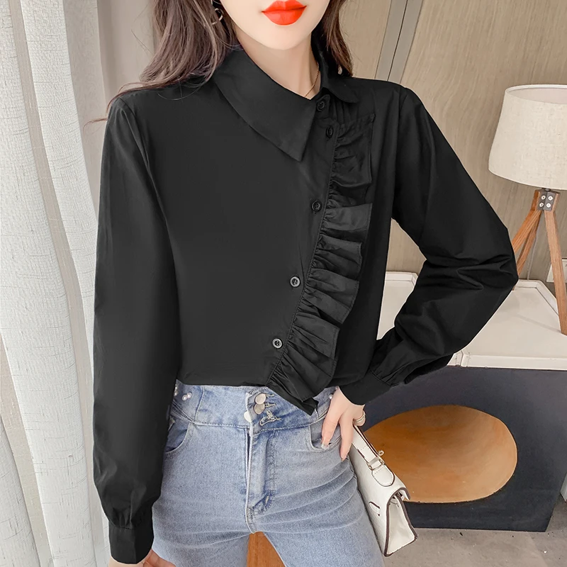 Chiffon Women's Blouse Casual Polo Girl's Shirt Spring Autumn Long Sleeve Top Solid Fashion Clothing Lady Blusas Houthion
Chiffon Women's Blouse Casual Polo Girl's Shirt Spring Autumn Long Sleeve Top Solid Fashion Clothing Lady Blusas Houthion