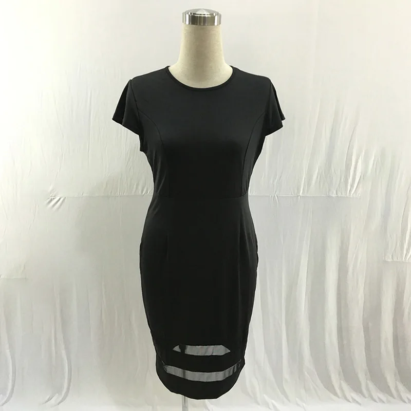2021 Women Dress Sexy Mesh Stitching Slim Bag Hip Summer Dress Fashion Solid O-Neck Large Size Women Party Dress Ropa Mujer
2021 Women Dress Sexy Mesh Stitching Slim Bag Hip Summer Dress Fashion Solid O-Neck Large Size Women Party Dress Ropa Mujer