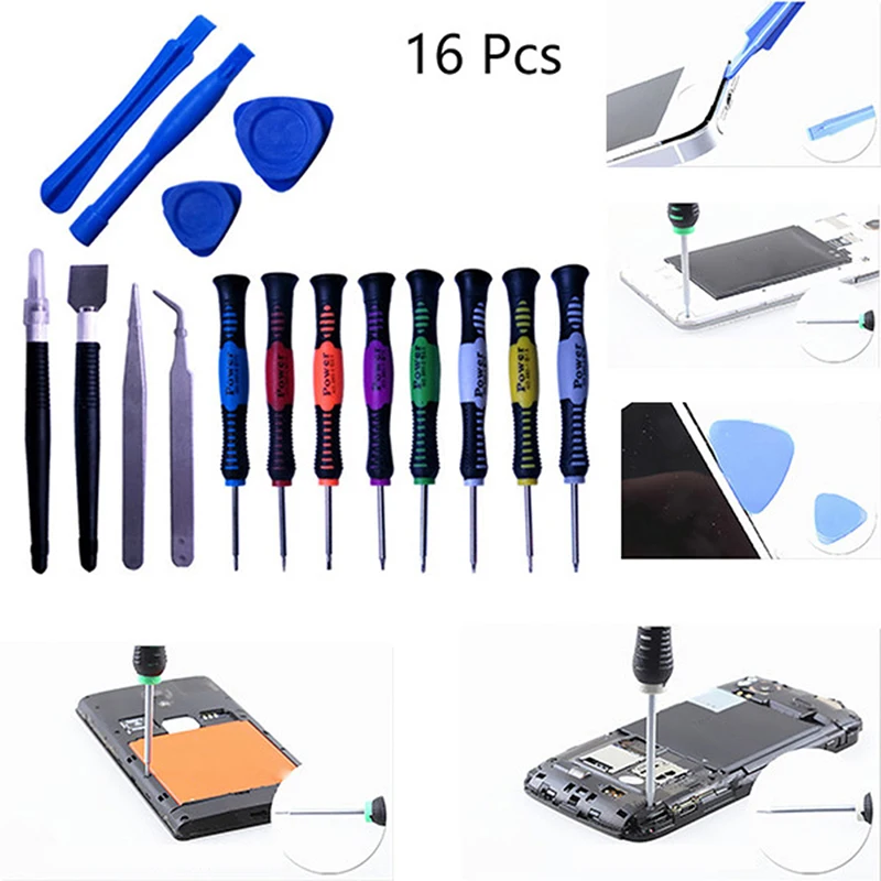 16 в 1 ЖК-дисплей Инструменты для ремонта мобильный телефон набор инструментов