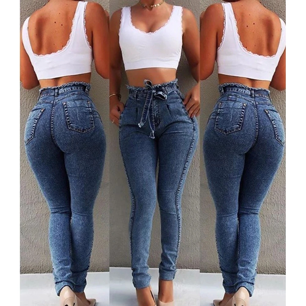Slim Fit Fringed Belt High Waist Casual Women Trousers 2021 Women's Jeans Skinny Lace Up Denim Crooped Pants Solid Color
Slim Fit Fringed Belt High Waist Casual Women Trousers 2021 Women's Jeans Skinny Lace Up Denim Crooped Pants Solid Color