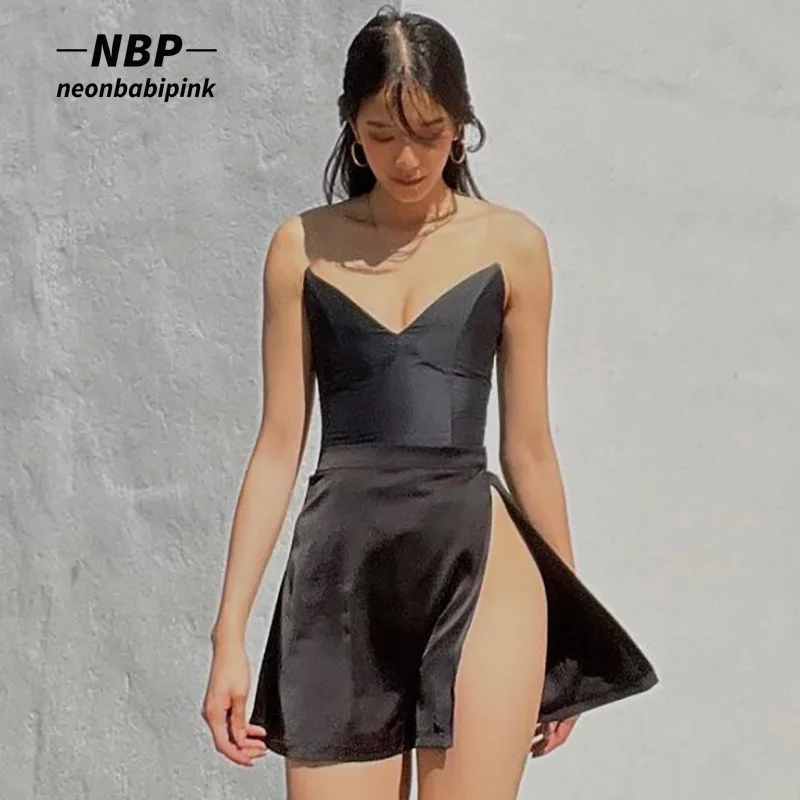 NEONBABIPINK Tube Top Mini Dress with High Split Sexy Gowns for Women Satin Black Summer Dresses for Night Out Clubwear N85-BI12
NEONBABIPINK Tube Top Mini Dress with High Split Sexy Gowns for Women Satin Black Summer Dresses for Night Out Clubwear N85-BI12
