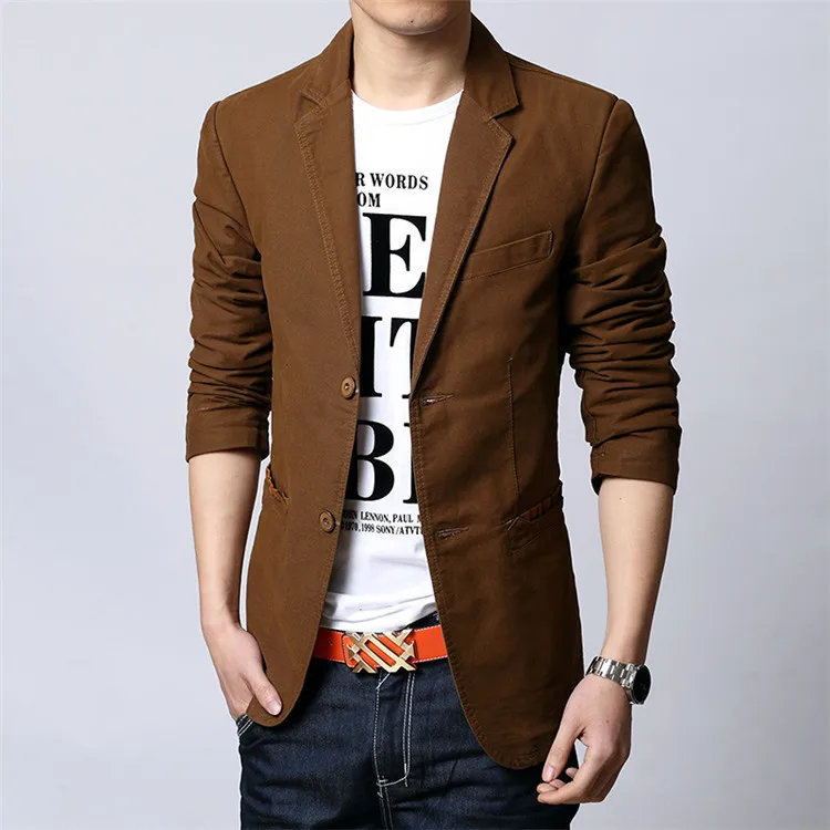 2021 Spring Autumn Brand Men Blazer Brown Khaki Black Slim Fit Business Casual Blazer Mens Suit Designer Jacket Coats Outerwear
2021 Spring Autumn Brand Men Blazer Brown Khaki Black Slim Fit Business Casual Blazer Mens Suit Designer Jacket Coats Outerwear