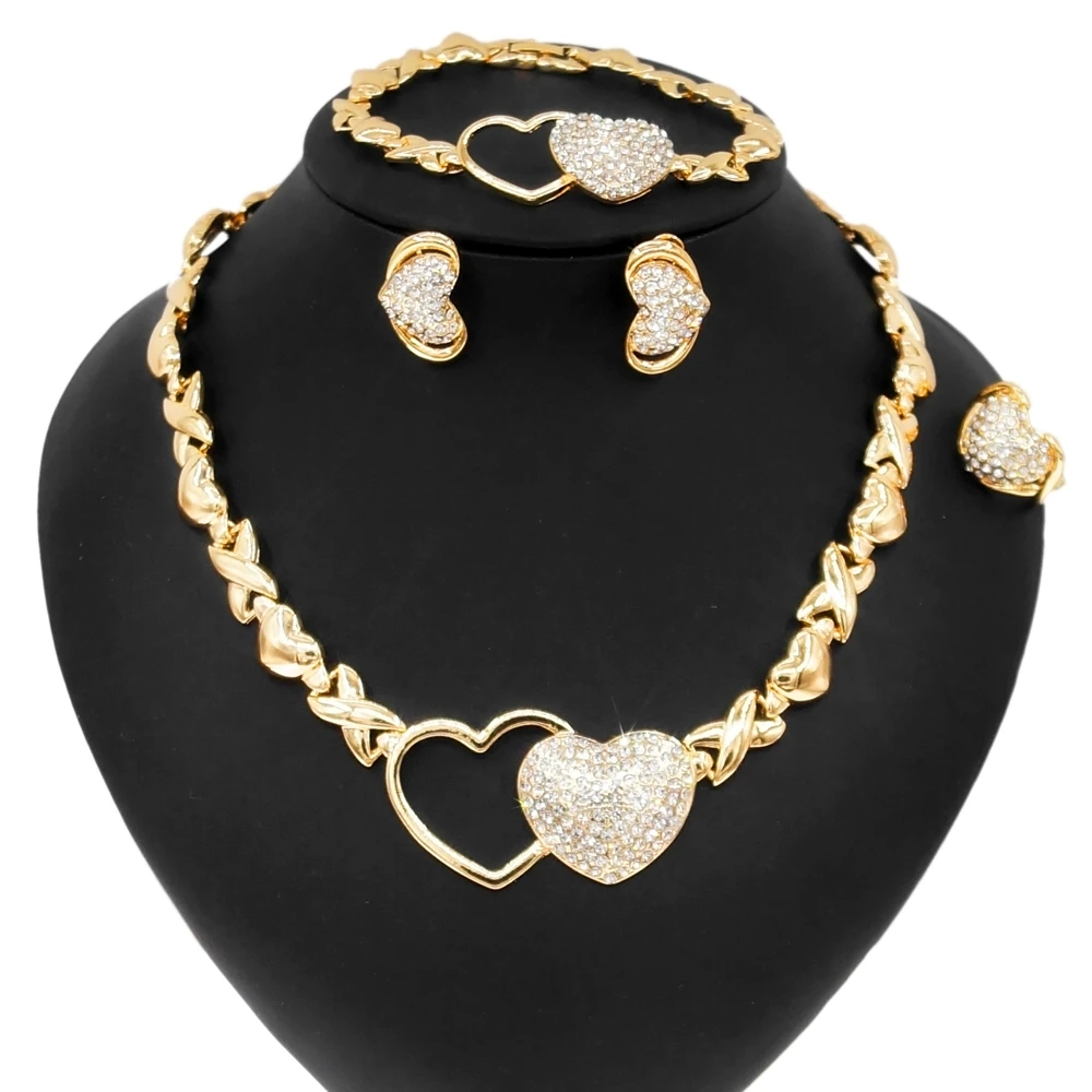 Yulaili Big Heart Xo Gold Plated Jewelry Set I Love You Hugs and Kisses Wedding Party Indian Bridal Fine Jewellery Sets
Yulaili Big Heart Xo Gold Plated Jewelry Set I Love You Hugs and Kisses Wedding Party Indian Bridal Fine Jewellery Sets
