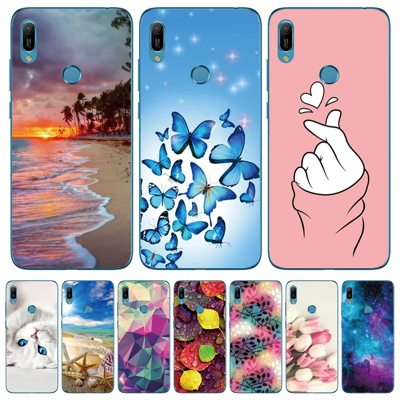Для huawei Y6 2019 Мягкий силиконовый чехол TPU для телефона Coque Prime Y 6 лет модные тонкие