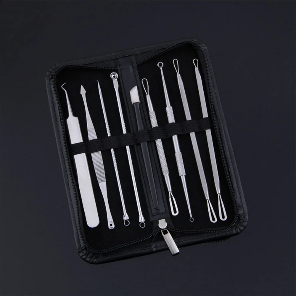 9pcs Stainless Steel Acne Extractor Removing Tool Face Skin Care Blackhead Pimple Remover Comedone Extract Ance Needle Kit
9pcs Stainless Steel Acne Extractor Removing Tool Face Skin Care Blackhead Pimple Remover Comedone Extract Ance Needle Kit
