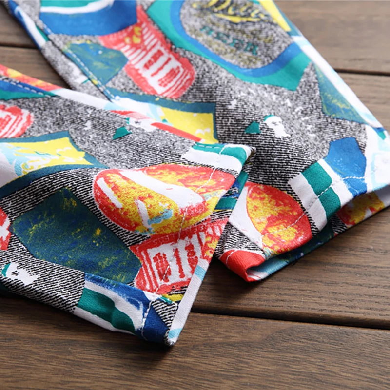 2019 Men's Colored Pattern 3D Printed Jeans Fashion Slim Skinny Geometric Painted Denim Pants Jeans Ripped Man Jean
2019 Men's Colored Pattern 3D Printed Jeans Fashion Slim Skinny Geometric Painted Denim Pants Jeans Ripped Man Jean
