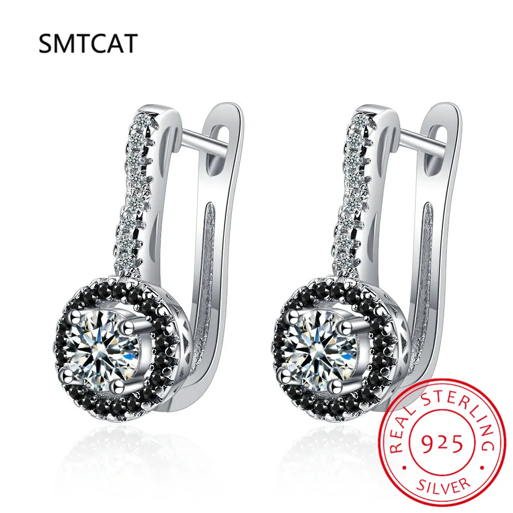 2023 New Vintage Genuine 925 Sterling Silver Engagement Hoop Earrings for Women with Black&White Stone Jewelry Brincos de Prata 
2023 New Vintage Genuine 925 Sterling Silver Engagement Hoop Earrings for Women with Black&White Stone Jewelry Brincos de Prata