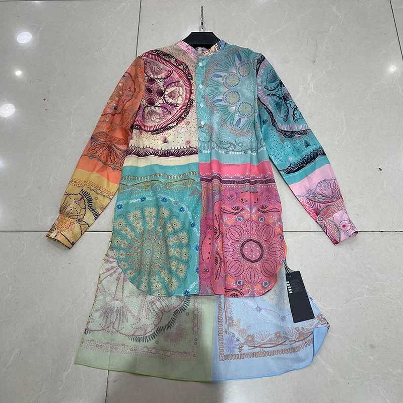 2 Runway Fashion Spring Pieces Set Designer New Long Irregular Blouse+Long Skirts Contrast Color Flower Print Twinsets
2 Runway Fashion Spring Pieces Set Designer New Long Irregular Blouse+Long Skirts Contrast Color Flower Print Twinsets
